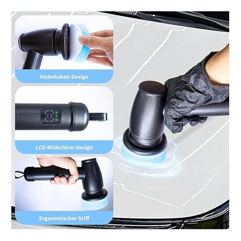 Car Polisher, Car Polishing Kit, Adjustable Speeds, Orbital Polishing Machine for Car Waxing and Renovation (1/4)