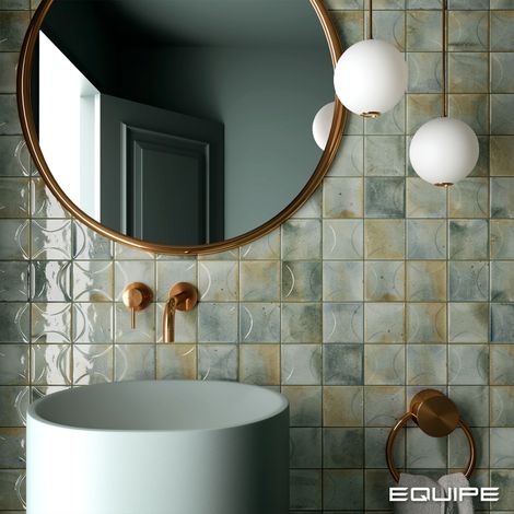 Carrelage mural faïence effet rustique THANGLONG Arco 10x10cm Celadon - Brillant - boîte de 0.50 m2 Arco 10x10 cm Celadon - Brillant / Poli - boîte d