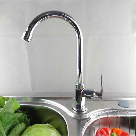 Robinet de cuisine moderne en acier inoxydable à poignée unique (1/5)