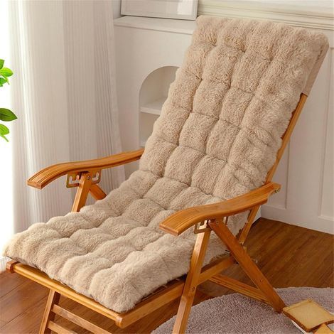 Coussin Chaise Longue, Peluche Coussins pour Bains de Soleil avec Sangles, Coussin Bain de Soleil Confortable et Doux, Matelas Transat pour Jardin, Terrasse, Balcon (1/5)