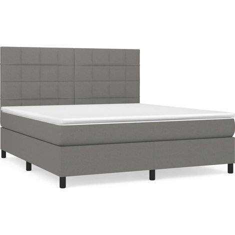 Maison Exclusive - Boxspringbett mit Matratze Dunkelgrau 180x200 (1/5)