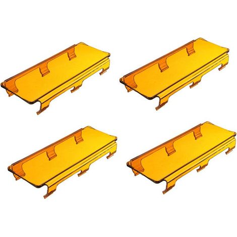 4x 8 Zoll gebogene LED-Arbeitsscheinwerfer-Linsenabdeckung für ATV, UTV, Offroad, 4WD, bernsteinfarben