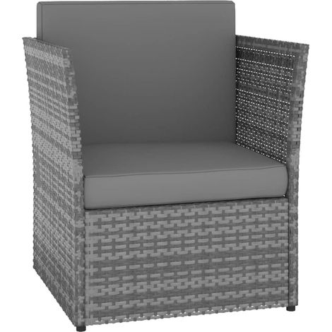 Chaise de jardin - Chaise d'extérieur avec tabouret Résine tressée Anthracite fr1420 - Maison La Vie