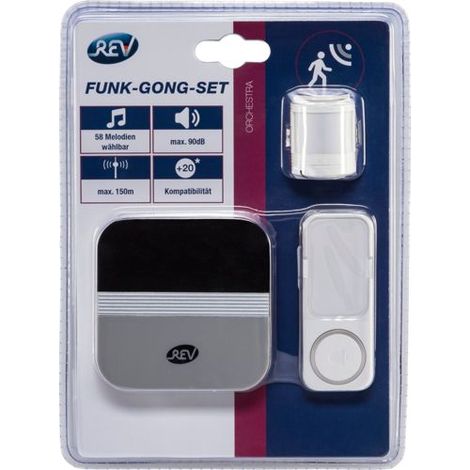 REV Orchestra Funk-Gong-Set  mit Taster weiß Link2Home