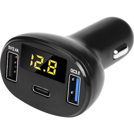 Dual-USB-5V/2,4A-QC3.0-Schnellladegerät für Kfz, universeller Zigarettenanzünderadapter (1/5)