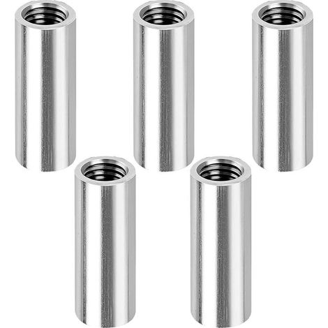 Lot de 5 manchons filetés M5, M5 x 30 mm, écrous de connexion en acier inoxydable 304, douilles filetées intérieures, pour fixation, soudage et montage (M5 x 8 x 30 mm) (1/5)