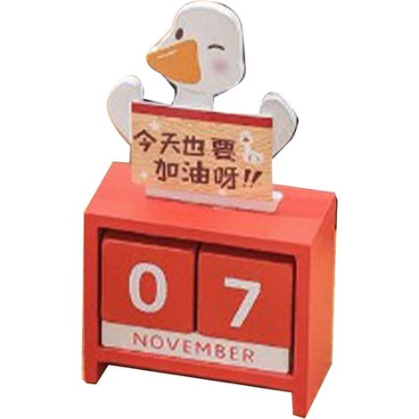 Calendrier perpétuel en bois, compte à rebours des mois, blocs de dates, calendrier cubique, décoration de bureau mignonne, type 4 (1/5)