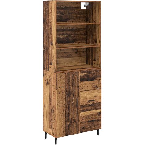 2 pcs Armoires Hauts de rangement - Armoires De Chambre avec tiroir Bois Ancien Bois d'ingénierie fr6723 - Maison La Vie (1/5)