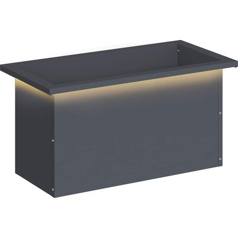 Garten-Pflanzkübel mit LED Antrazit 30 × 60 × 30 cm Stahl vidaXL (1/5)