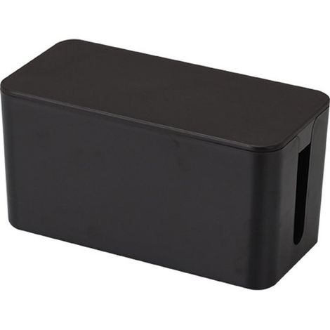 Boîtier de rangement pour câbles noir, organiseur et cache-câbles pour multiprise, TV, ordinateur, bureau et table de jeu, petit format (1/5)