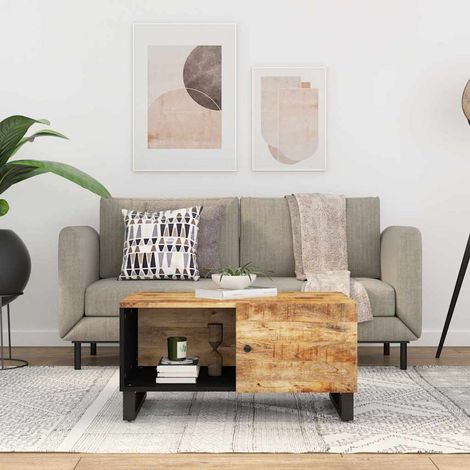vidaXL Table basse 80x50x40 cm Bois de manguier solide et d'ingénierie (1/5)