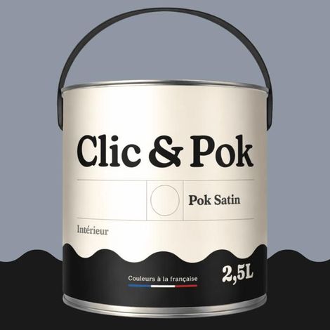 POK SATIN Peinture Mur Plafond – Intérieure Satinée, Lessivable, Multisupport - Blanc Oxydé - 5L