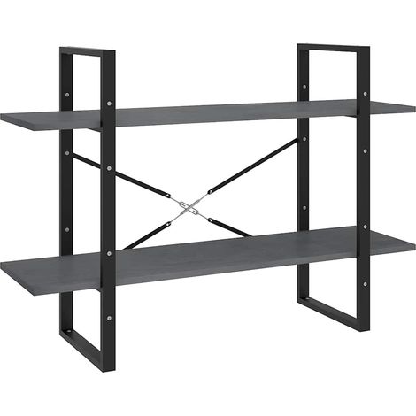 Maison Exclusive - Bücherregal 2 Böden Grau 100x30x70 cm Massivho (1/5)