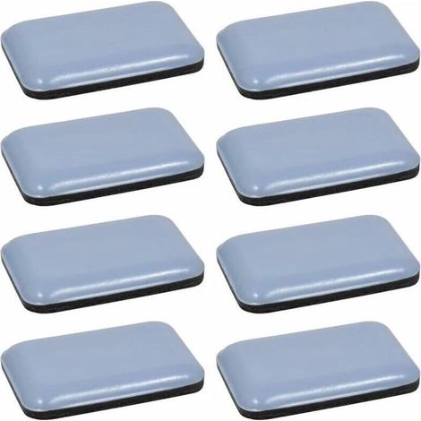 CSPARKV 35 x 25 mm, 8x Patin glisseur téflon Teflon autocollant adhésif rectangulaire Protection Sol Parquet Pied Chaise Meuble (1/4)