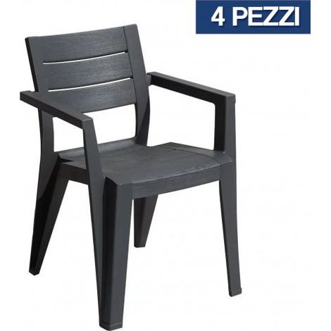 SEDIE SEDIA POLTRONA DA GIARDINO KETER IN RESINA DA ARREDO ESTERNO BAR 24441V 4 POLTRONE (24441) (1/3)