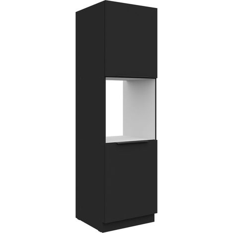 Küchen Hochschrank 60 cm SIENA Schwarz Küchenzeile Küchenblock Küche Einbauküche (1/5)