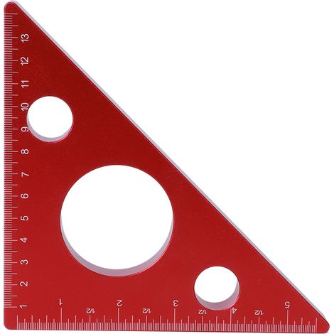 Escuadra angular de aluminio para carpintero de 5 pulgadas/13 cm con graduaciones en cm/pulgadas. (1/5)