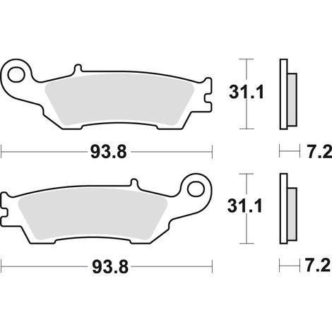 Plaquettes de frein TRW ZF KH450 frittées tout-terrain Yamaha YZ 125 08-, WR 250 15-, YZ 250 07-, WR 450 16-, YZ 450 08-, avant