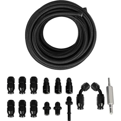 6AN 3/8-inch fuel line connection kit, flexible PTFE nylon petrol/diesel connection hose suitable for LS EFI conversion systems (1/5)