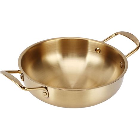 Goldener koreanischer Ramen-Topf, Edelstahl-Nudeltopf, tragbarer Küchenkochtopf für den Haushalt, 22 cm / 8,7 Zoll (1/5)