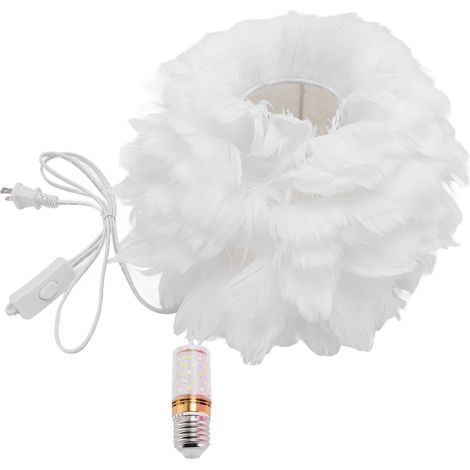 Plume lampe de Table de chevet E27 décorative moderne veilleuse Table de chevet pour salon chambre décor de mariage blanc
