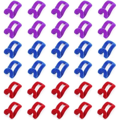 30 ganchos conectores mini flocados para perchas, conectores creativos que ahorran espacio para perchas de ropa, multicolor-Fei Yu (1/5)