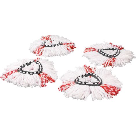 Compatible avec la tête de balai en coton O-Cedar, la tête de balai rotative triangulaire en coton Microtide, et la lingette de balai, rouge, lot de 4 (1/5)