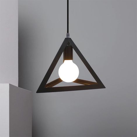 Pendentif Suspension Filaire en Métal Longueur de 100cm Plafonnier Lustre Industrielel Rétro Noir (1/4)