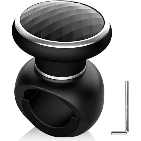 Boule de volant universelle avec roulement et clé, boule volant noire pour voiture camion tracteur bateau tondeuse, bouton de volant de voiture pour conduite et manœuvres faciles (1/5)