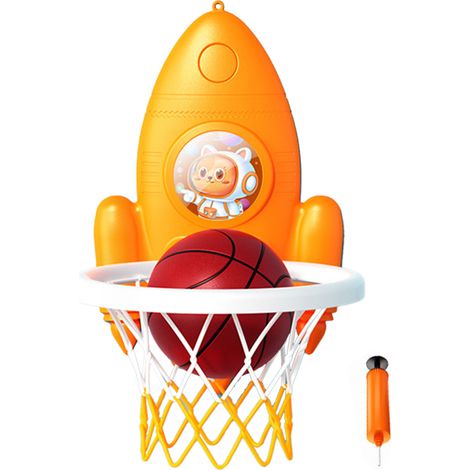 Panier de basket Rocket avec lanceur pliable pour enfants, entraîneur de tir orange, set de basketball pour enfants (1/5)