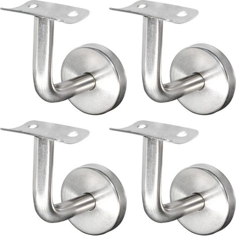 Support de main courante en inox 304 – Lot de 4 supports muraux pour rampe bois – Résistant à la corrosion – Installation facile (1/4)