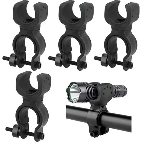 Lot de 4 supports universels pour cannes et béquilles – noir, compatibles fauteuil roulant, scooter, vélo & trottinette