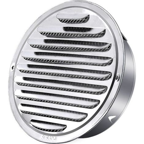 Grille d'aération ronde en acier inoxydable pour tuyau d'échappement 120 mm, couvercle de sortie d'air, grille d'extraction d'air ronde, hotte aspirante avec moustiquaire