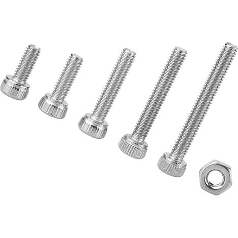 210 pièces Vis à tête cylindrique creuse hexagonale M2.5 Acier Inoxydable SS304 avec Écrous - Kit d'Assortiment (1/5)