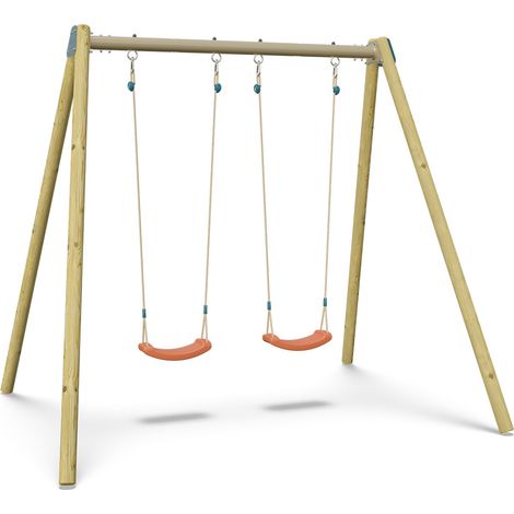Balançoire double Techwood Harmonie DOUBLO 2 - Aléo by Trigano (1/5)