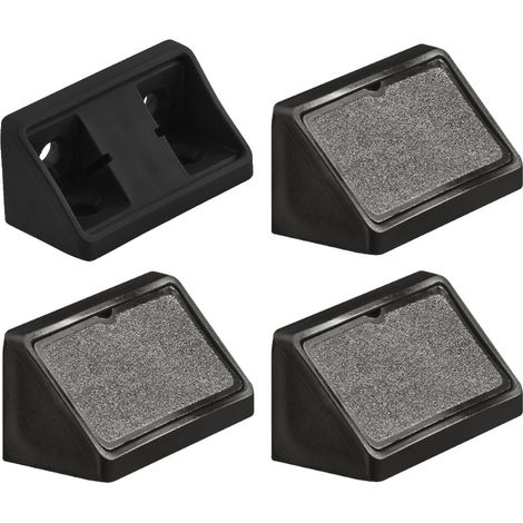 4x équerre d'assemblage double noir raccord universel plastique taquet équerres ferrure (1/2)