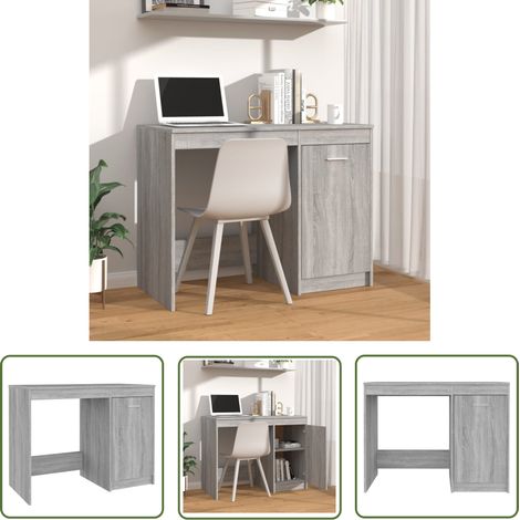 Furniture Limited - Bureau Sonoma gris 100x50x76 cm Bois d'ingéni (1/5)