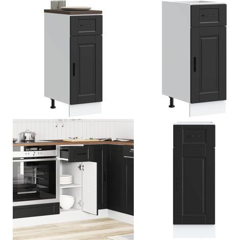 vidaXL Armoire de cuisine Porto noir bois d'ingénierie (1/5)