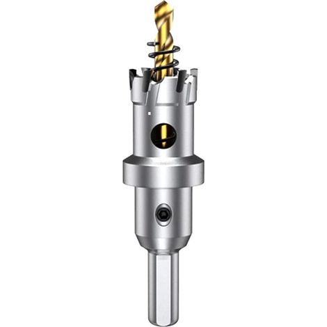 22mm Scie à Cloche en carbure de tungstène, TCT Foret de scie trépan avec 1 forets pilote plaqués titane pour acier inoxydable, feuille, métal… (1/5)