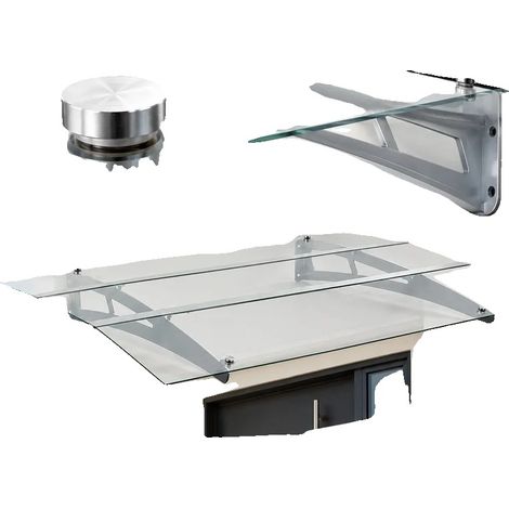 Marquesina para puerta, policarbonato plateado y transparente, 150 cm x 90 cm, diseño resistente a la intemperie, apta para puertas de entrada, protección UV. (1/5)