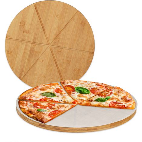 Pizzabrett aus bambus 2 stuck mit backpapier 88