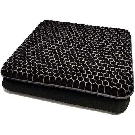 (Noir)Coussin de Chaise,Coussin de Gel Respirant, Coussin Anti Escarres, Soulage la Pression sur Le Orthopédique avec Housse Antidérapant pour