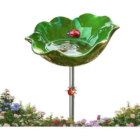 Nourrisseur à Abeilles sur Pied Décor de Jardin extérieur Design Floral Bol pour bain d'abeilles d'extérieur Pour oiseaux et colibris, boire dehors en cour, jardin, patio (1/5)
