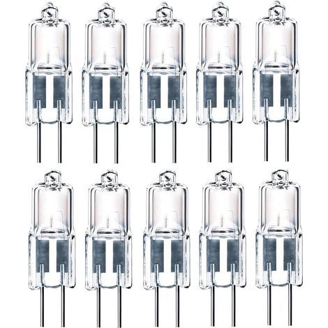 10 G4 halogen bulbs, 10W, warm white, 12V DC, UV protection (1/5)