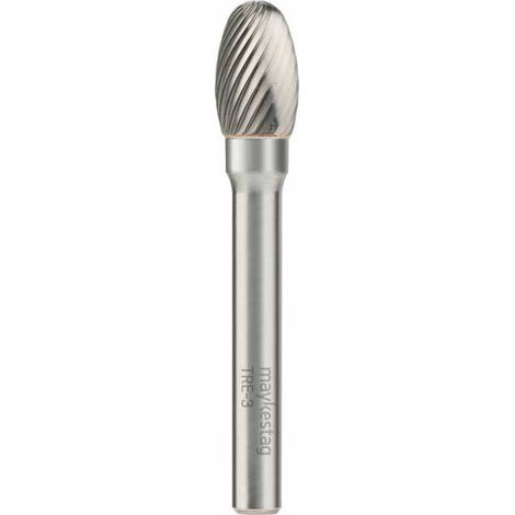 Fraise Rotative HM Tige Cylindrique Forme Ovale - Aciers, Inox D. 6 x Lt. 40 x Lu. 10 x Q. 3 mm - Diamwood