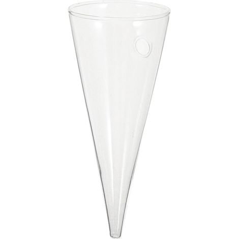 Vase conique en verre transparent BESTYASH pour fleurs et plantes vertes, design élégant simple (1/5)
