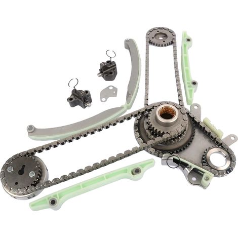 Kit de cadena de distribución, longitud de la cadena primaria 70 eslabones, longitud de la cadena secundaria 106 eslabones, compatible con motores V8 de 4.7L, incluye piñones y tensores, cumple con la (1/5)