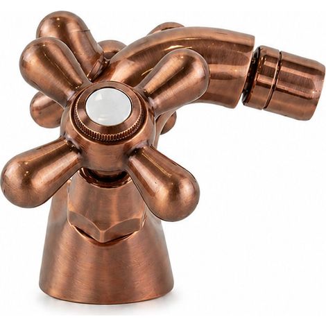 Batteria bidet monoforo a bocca alta con doppia maniglia Rame Antico Piralla Rubinetteria Sofia 0SFQL094A26 Rame Antico (1/5)