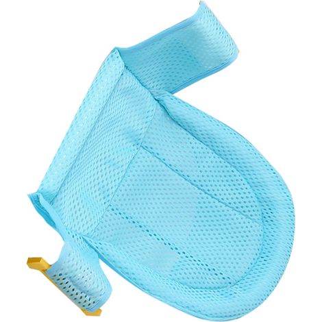 Babybadewannensitz mit atmungsaktivem, verstellbarem Gurt und rutschfestem Netz (blau)