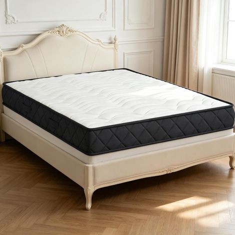Matratze 140 x 190 cm für 2 Personen, Memory-Schaum, 20 cm, weiß/grau HAVRYA (1/4)